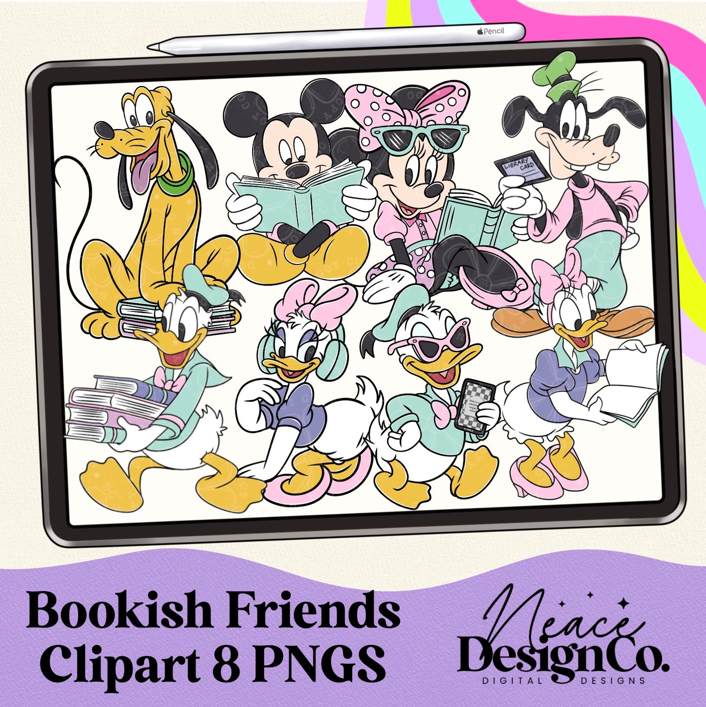 Bookish Friends Digital Clip Art
