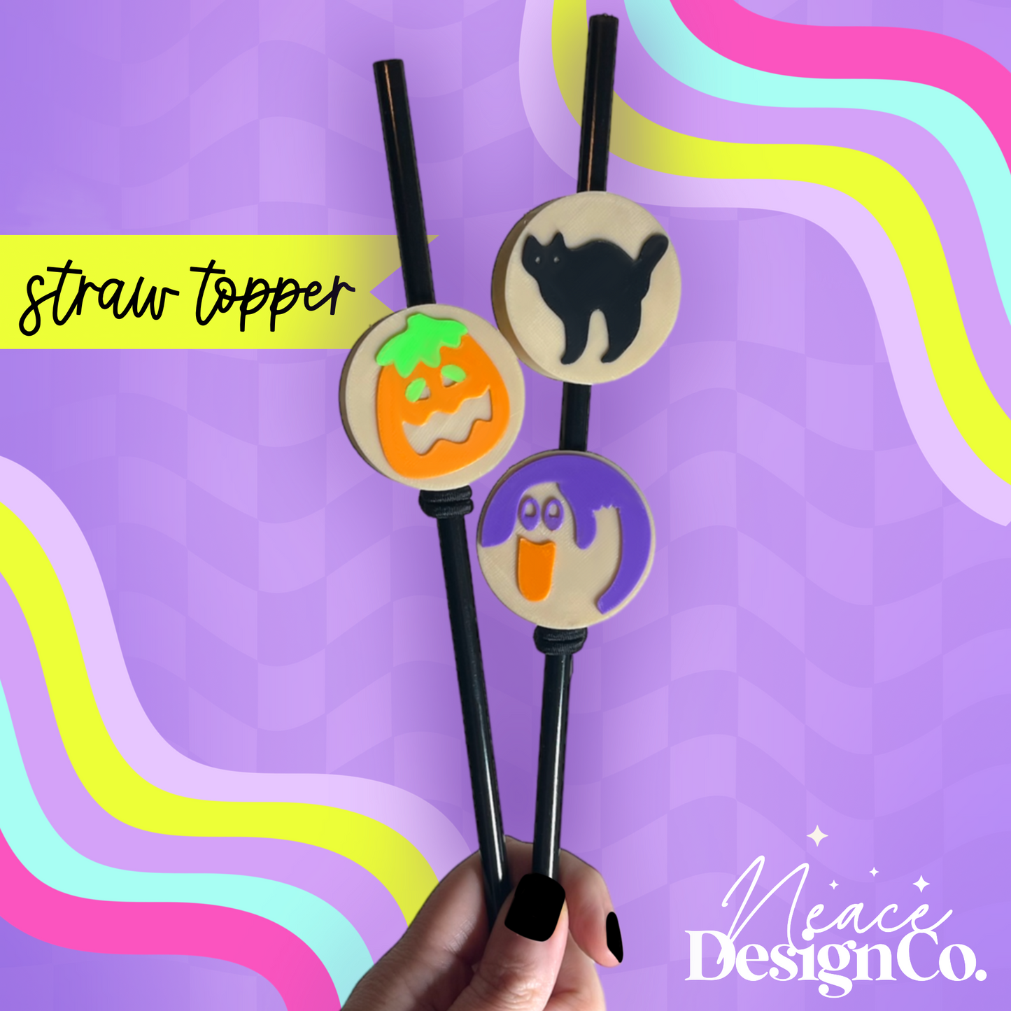 Halloween Cookies Mixed Pack 3D Straw Topper