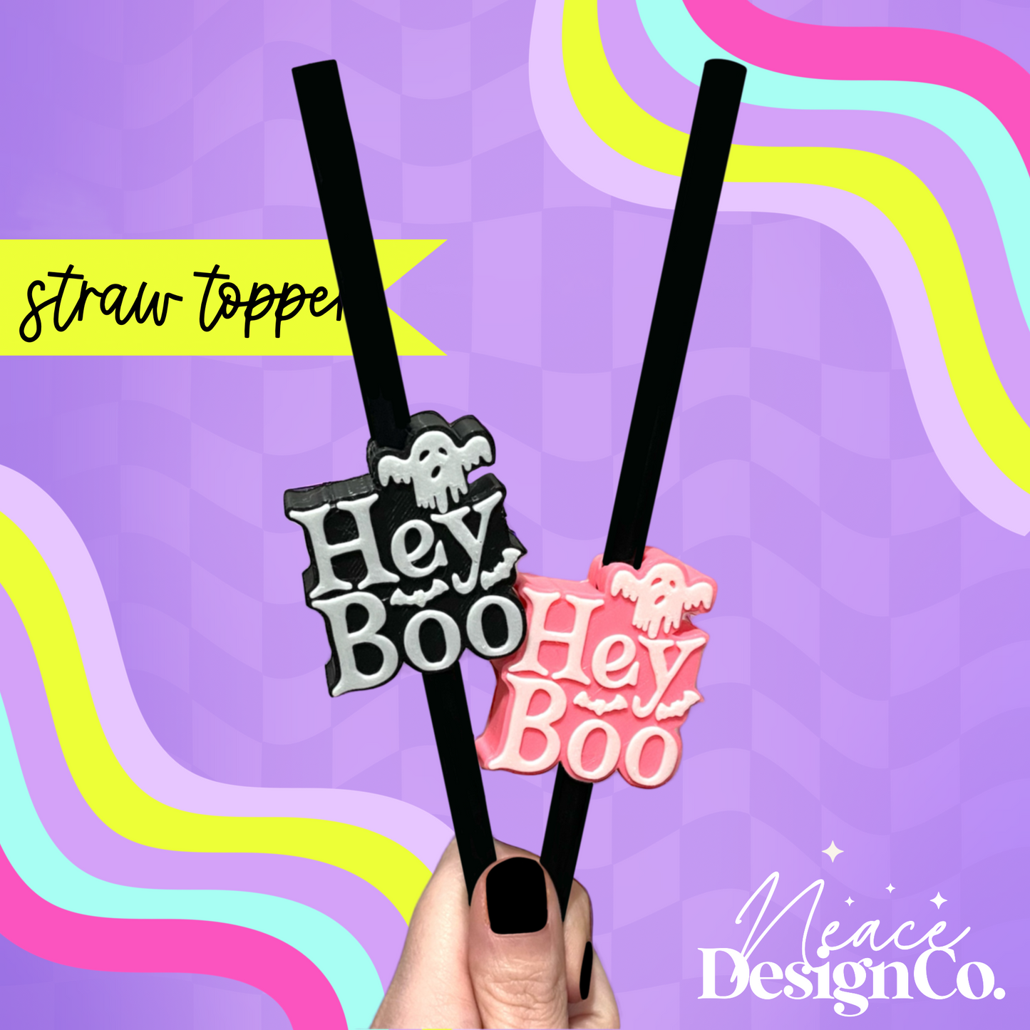 Hey Boo 3D Straw Topper