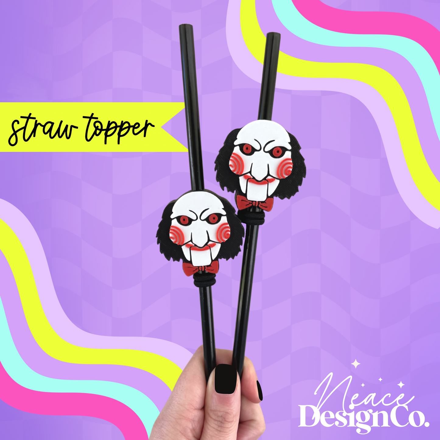 Billy Saw 3D Straw Topper