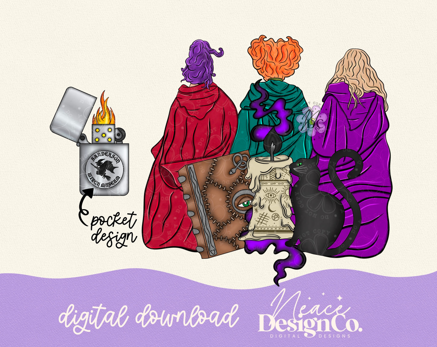 Sanderson Sisters w/Pocket Digital PNG