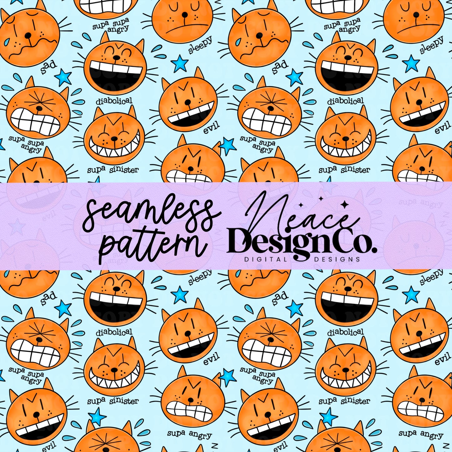 Petey Emotions Seamless Digital PNG