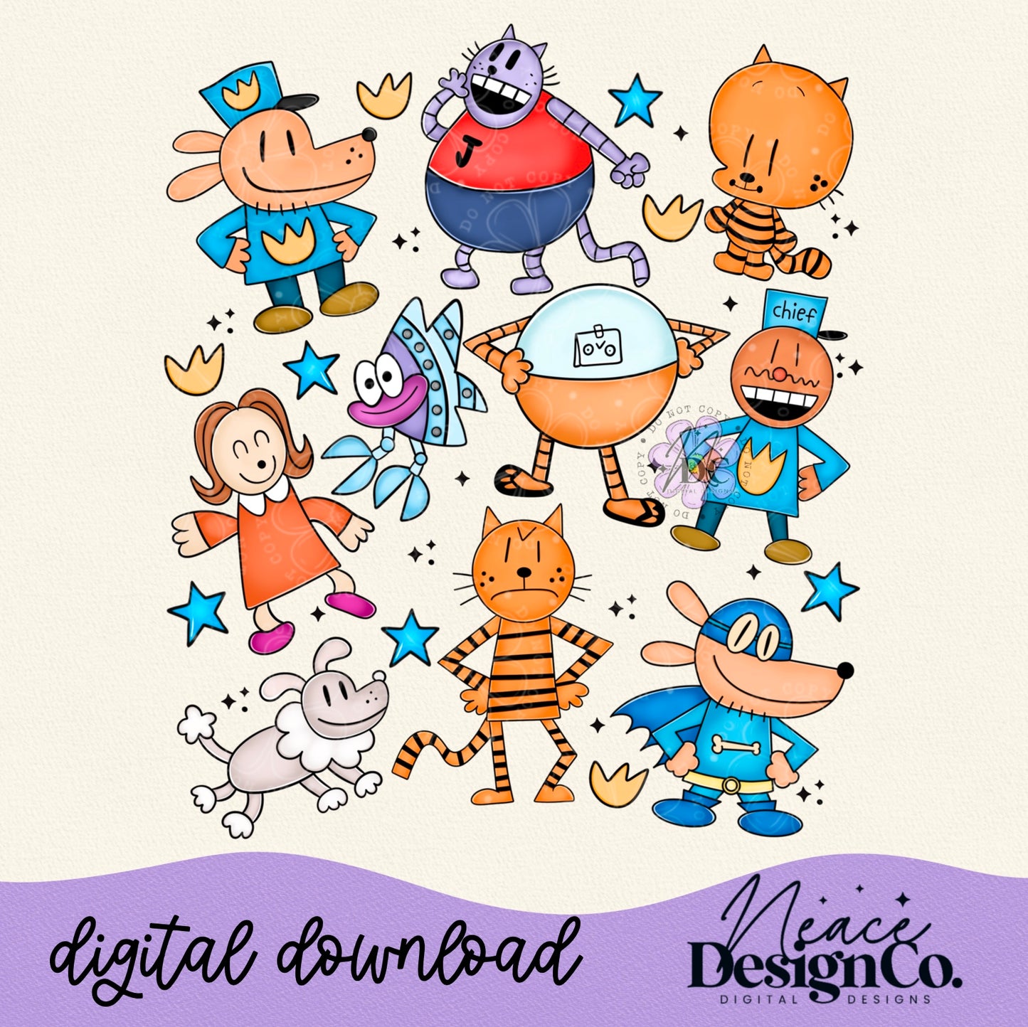 Dog Man Character Collage Digital PNG