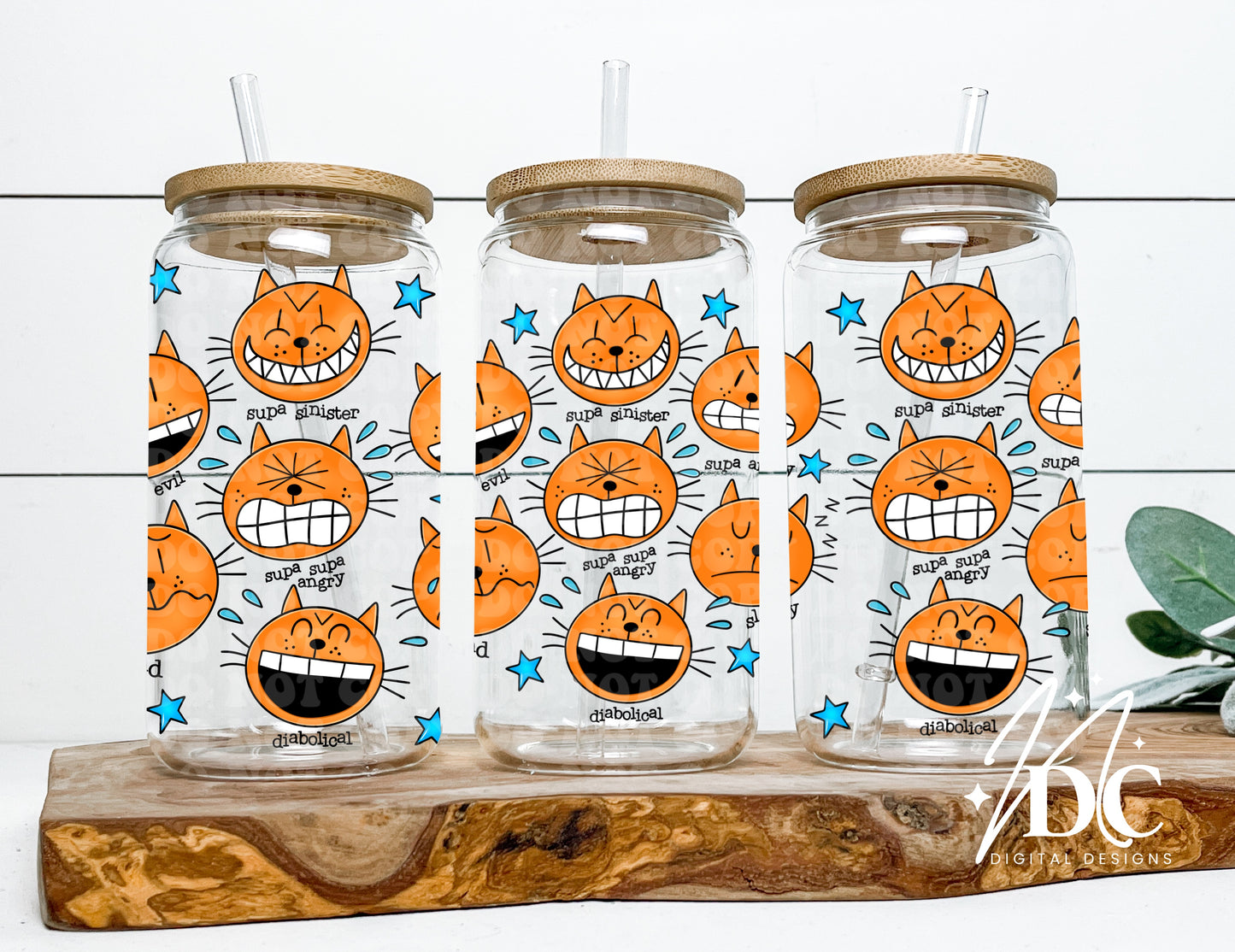 Petey Emotions Glass Can Wrap Digital PNG