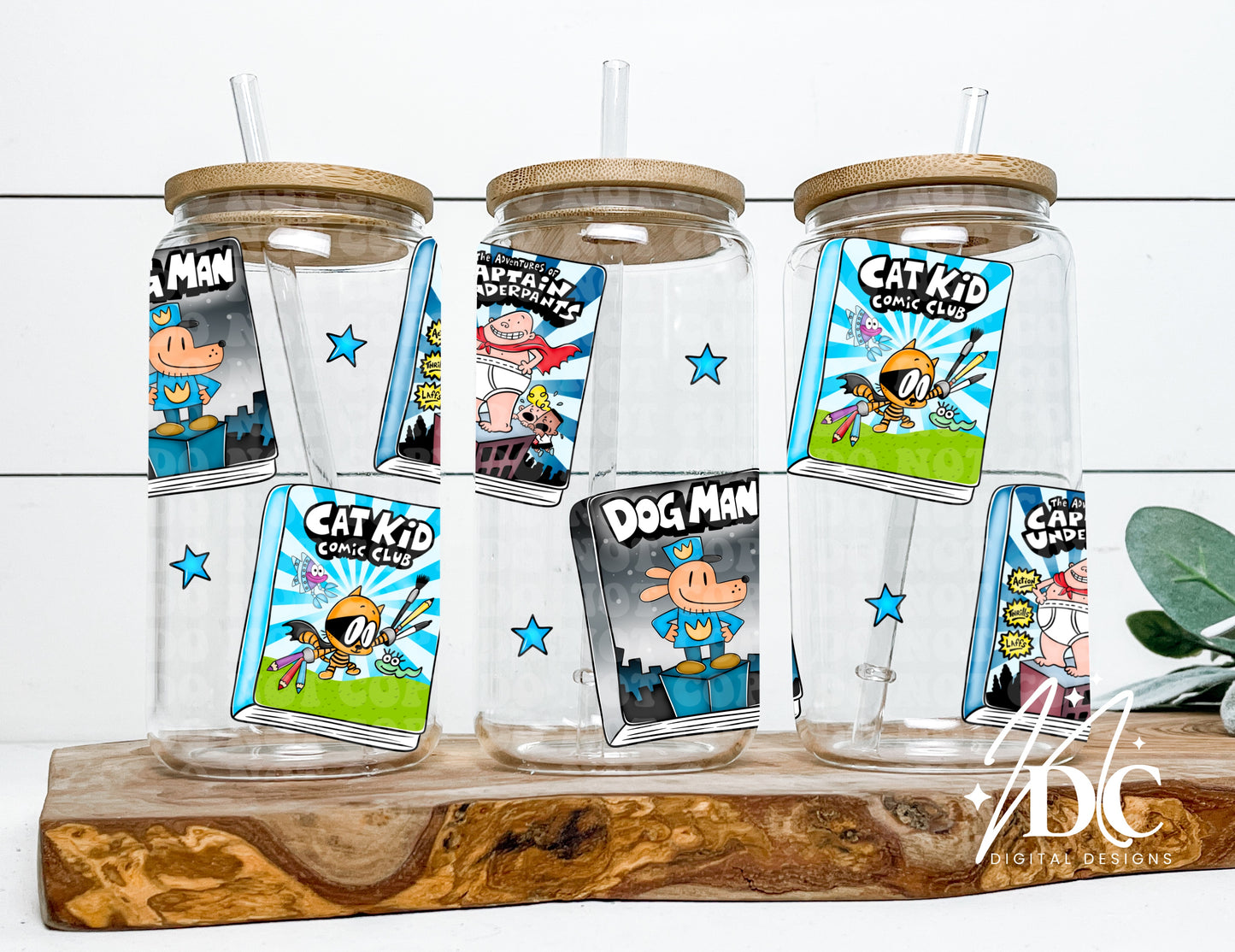 Dav Pilkey Books Glass Can Wrap Digital PNG