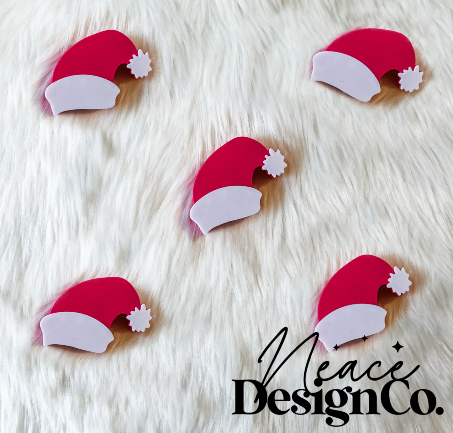 Santa Hat 3D Straw Topper