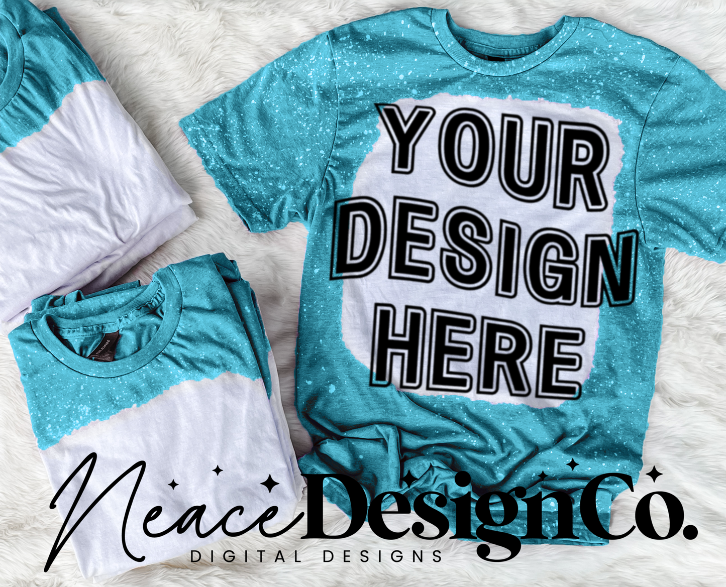 Gildan Heather Galapagos Blue Bleached Mockup Digital Download