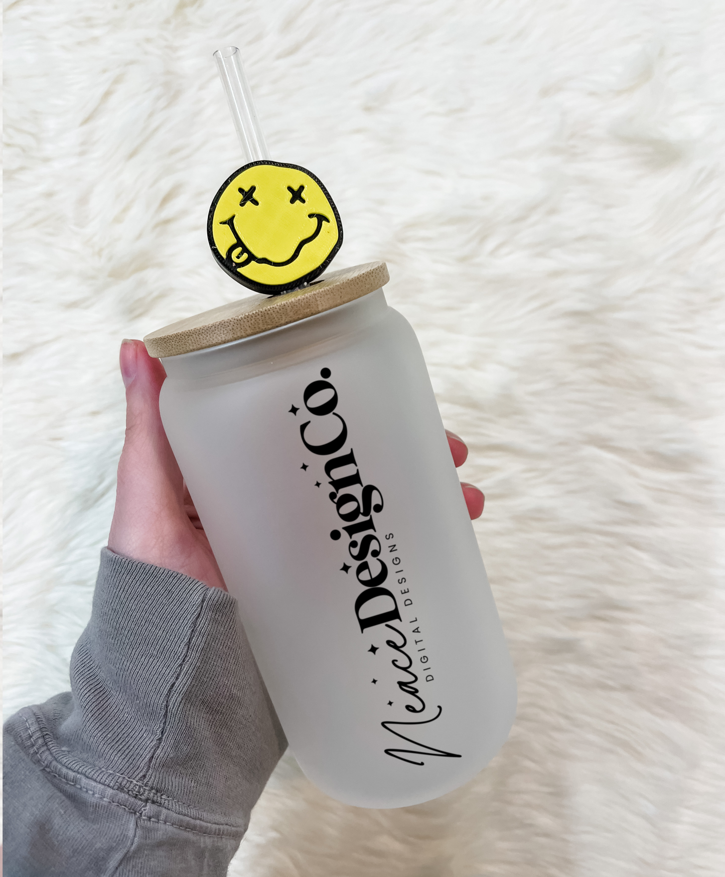 Rocker Smiley 3D Straw Topper