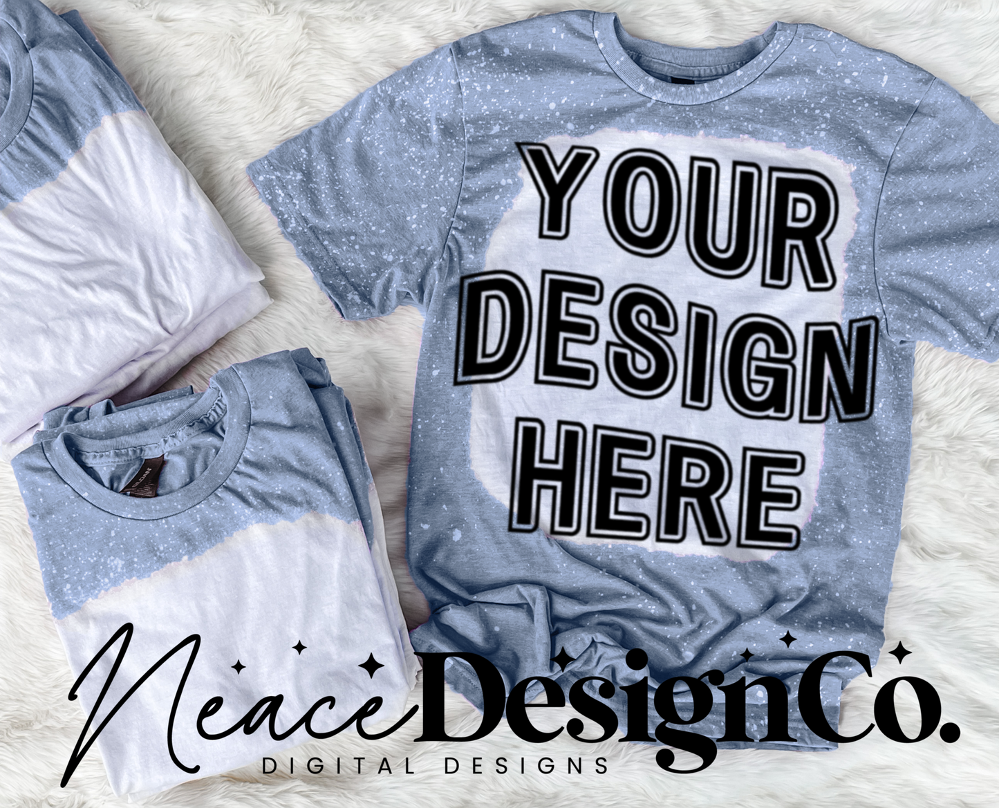Gildan Heather Indigo Bleached Mockup Digital Download