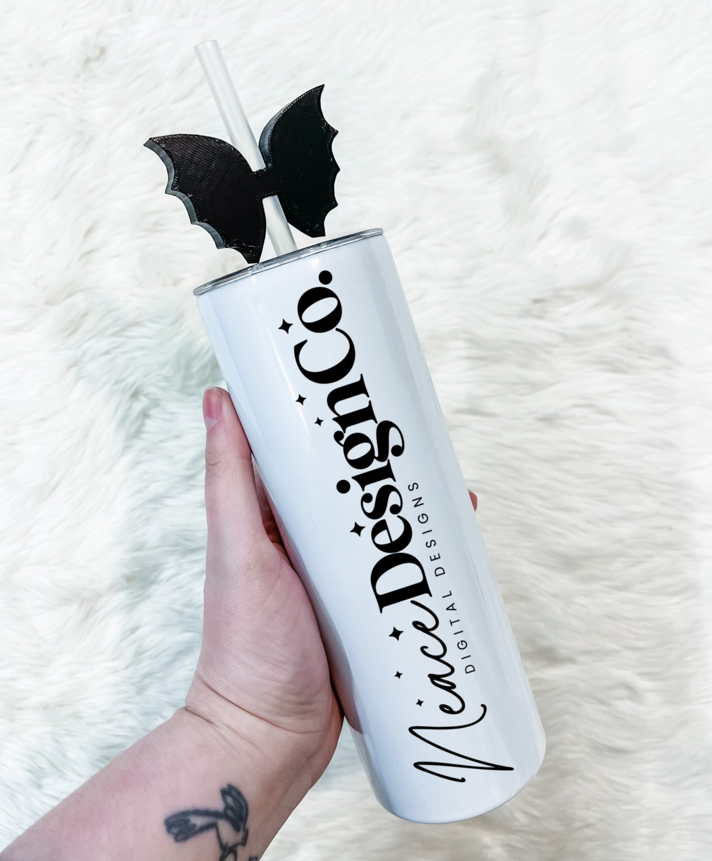 Bat Bow 3D Straw Topper