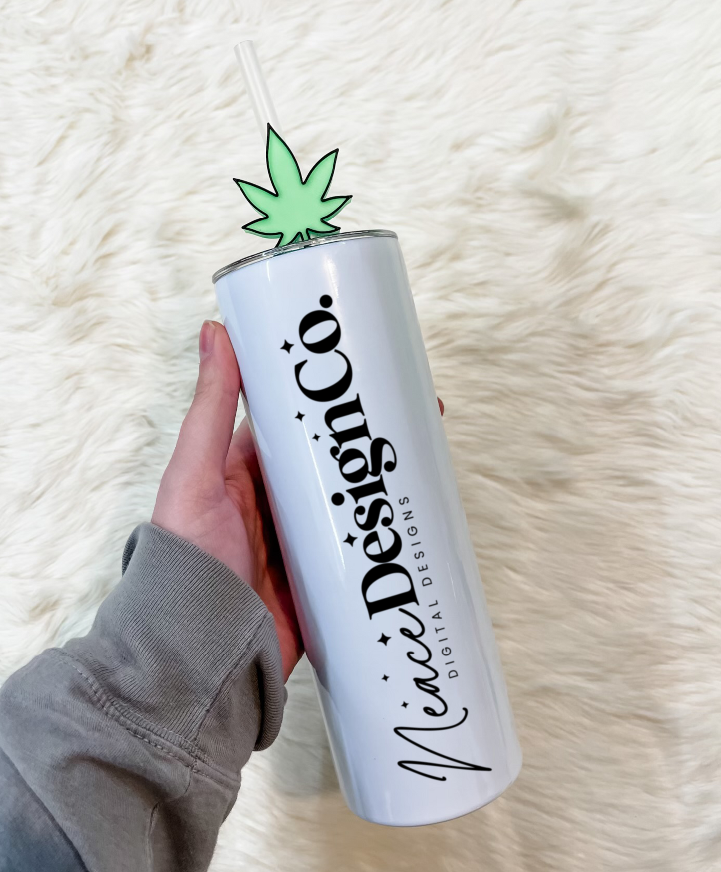 Marijuana Leaf 3D Straw Topper