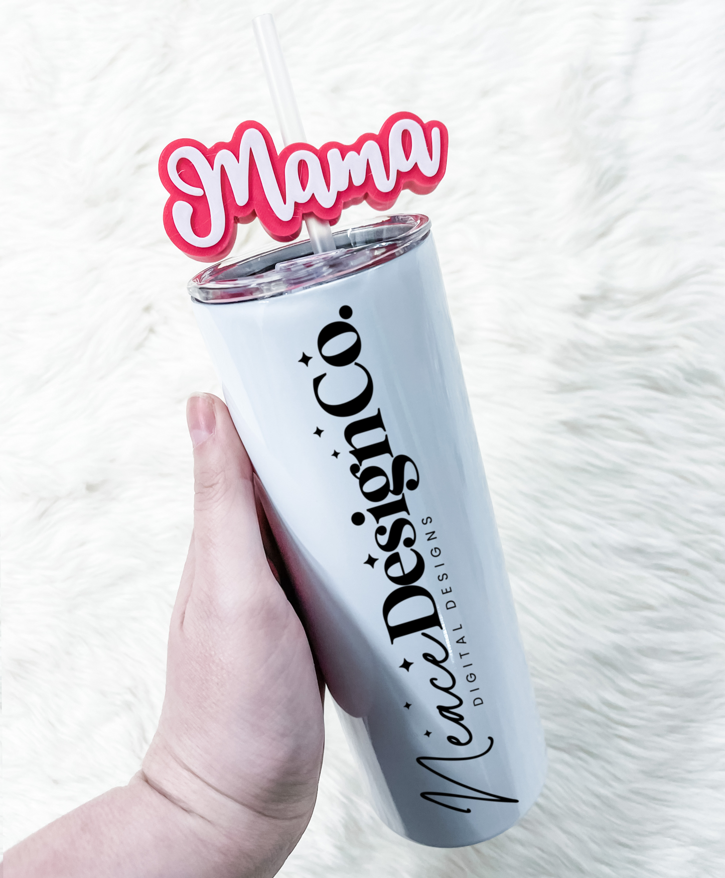 Mama 3D Straw Topper