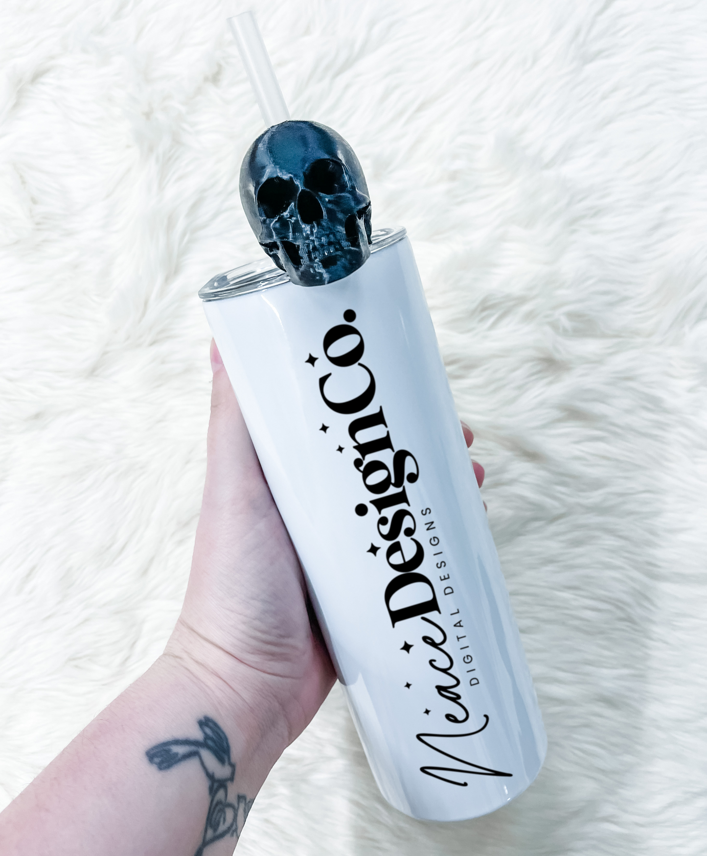 Realistic Skull 3D Straw Topper