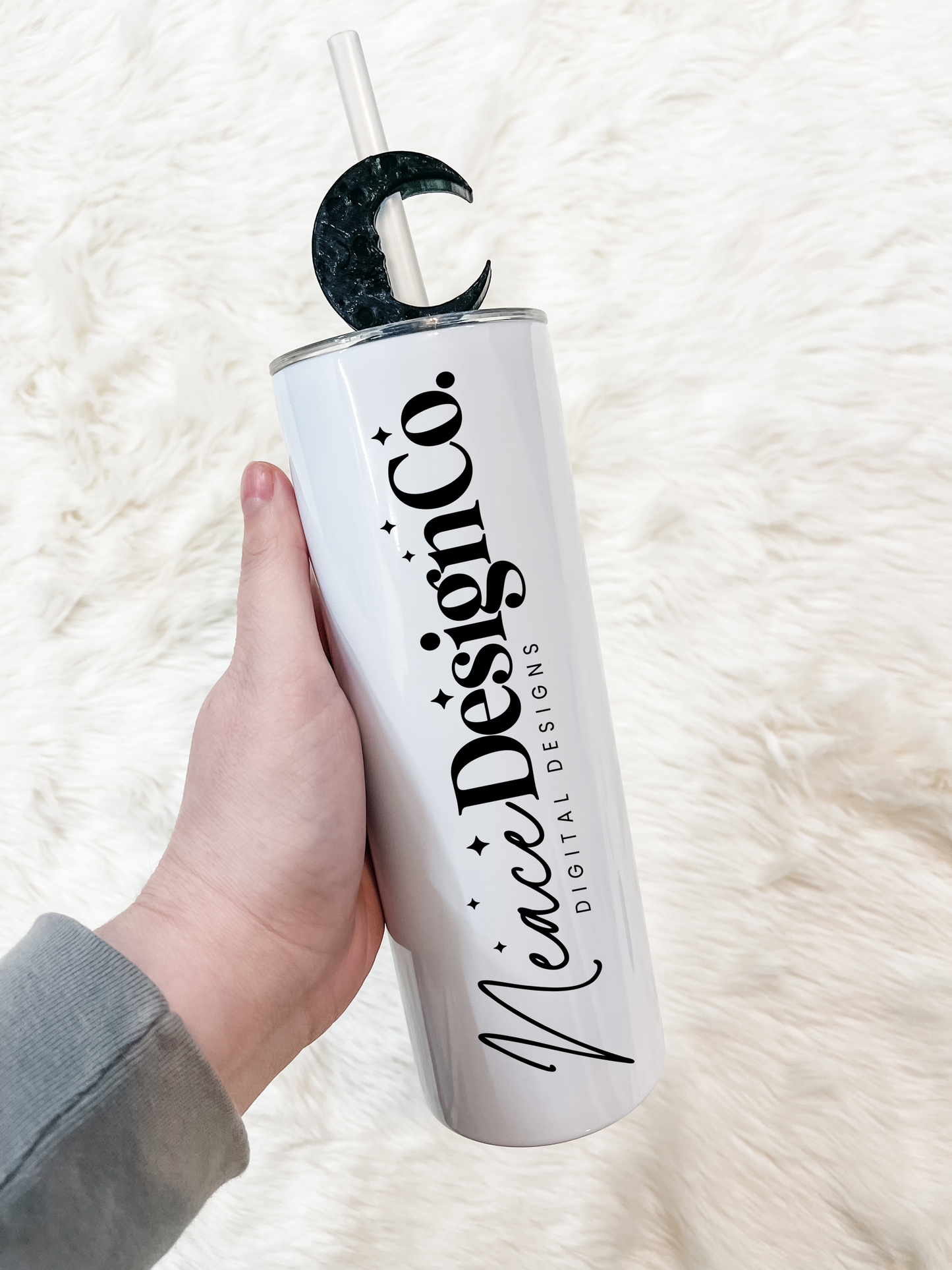 Moon Skull 3D Straw Topper