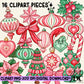 Retro Christmas Digital Clip Art