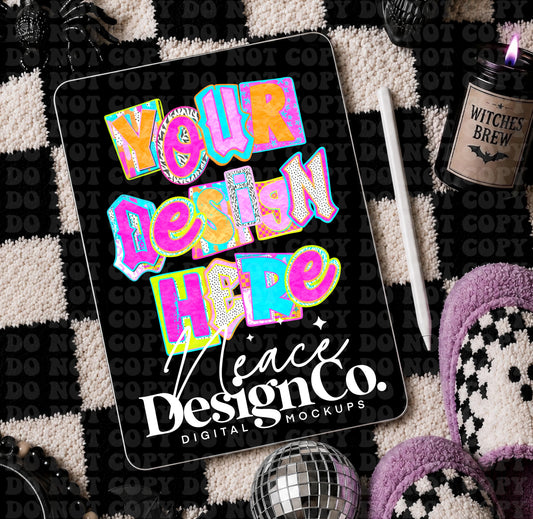 iPad Digital Mockup Spooky Checkered Digital Download