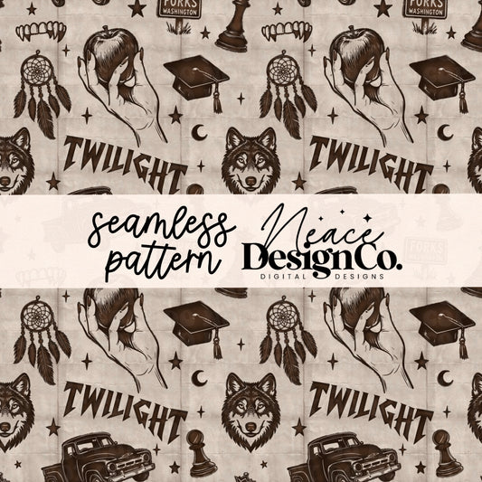 Twilight Brown Seamless Pattern Digital PNG