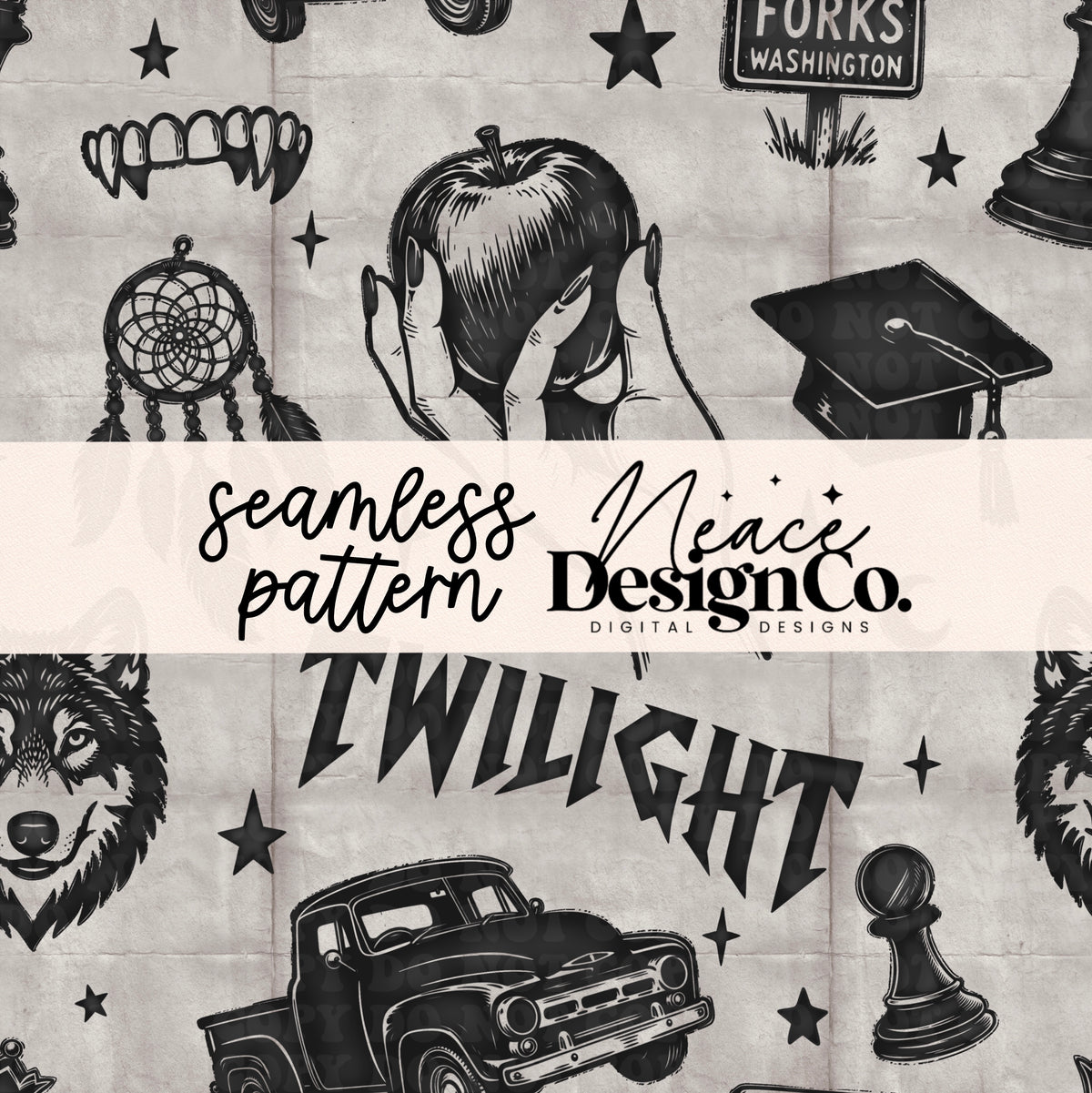 Twilight Gray Seamless Pattern Digital PNG