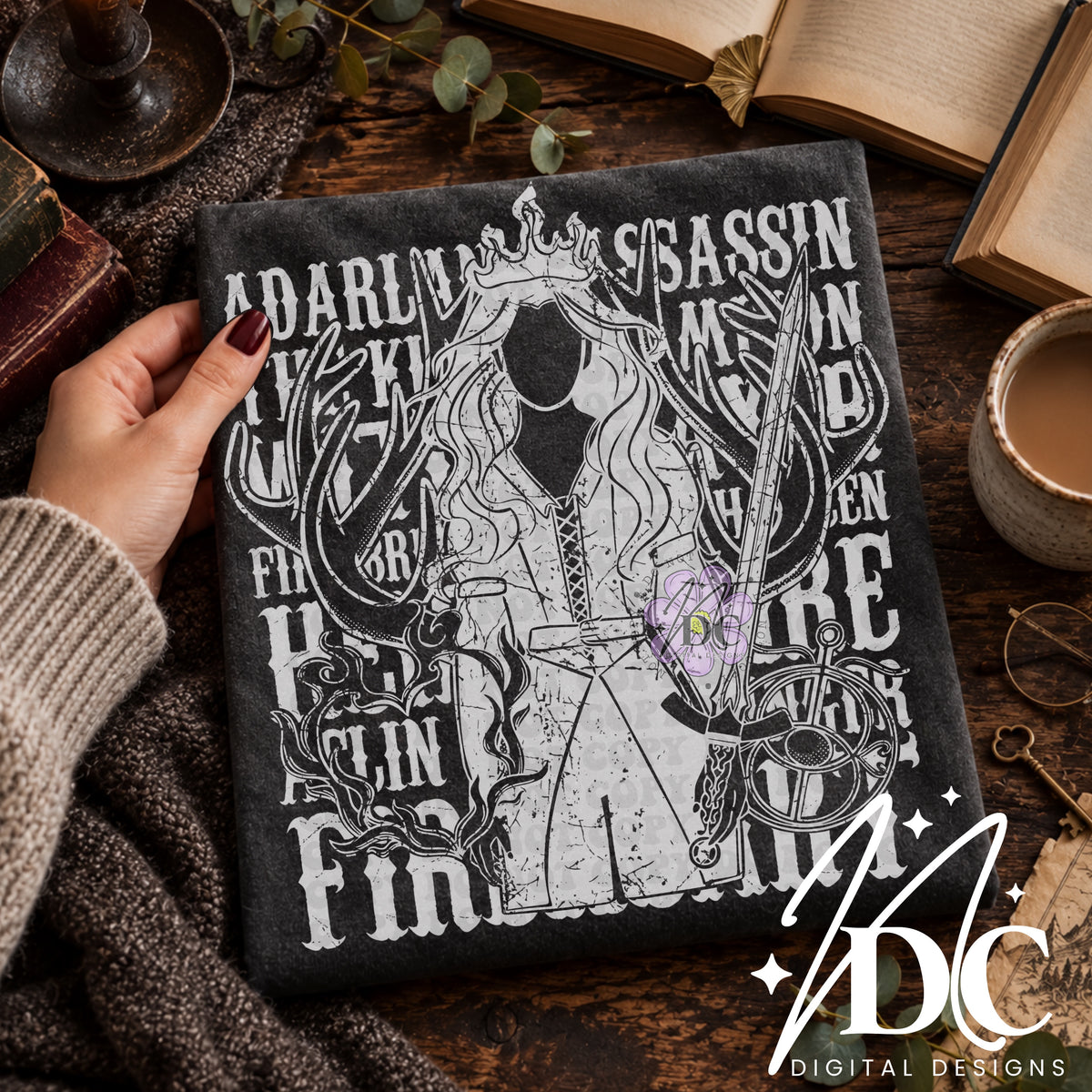 TOG Aelin Fireheart Distressed Digital PNG