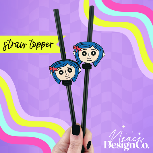 Coraline 3D Straw Topper