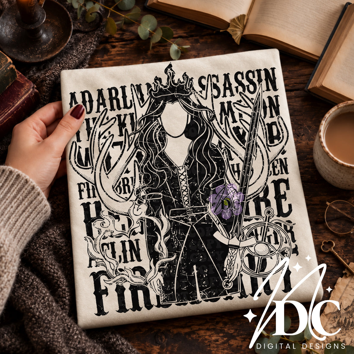 TOG Aelin Fireheart Distressed Digital PNG