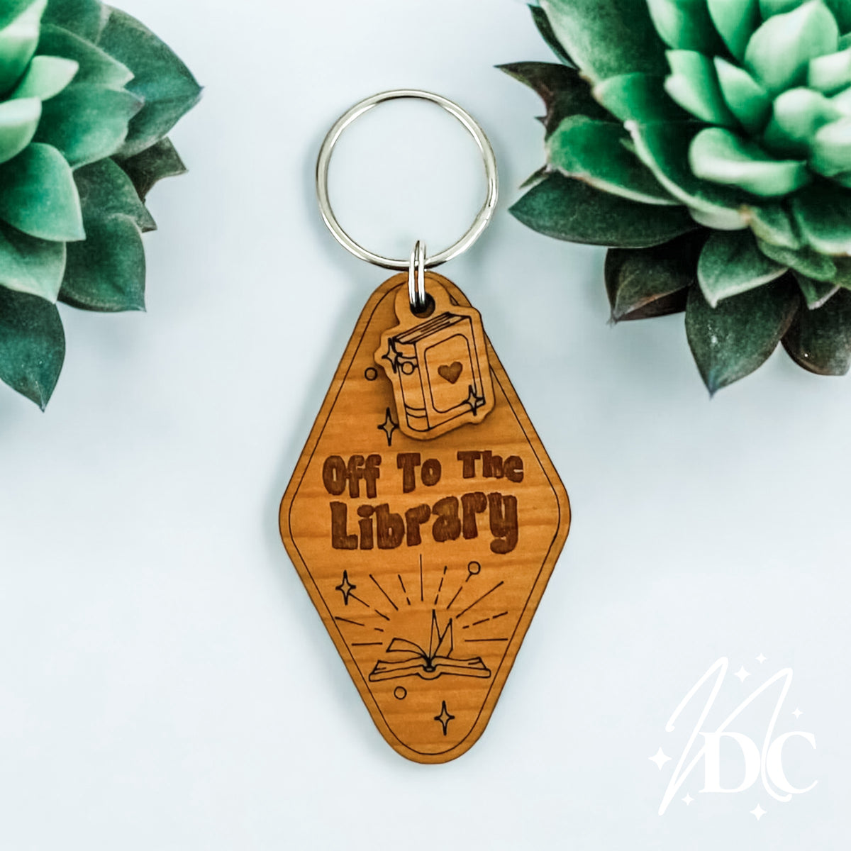 Keychain Library Off to the Library Keychain – Neace Design Co. Digital Designs