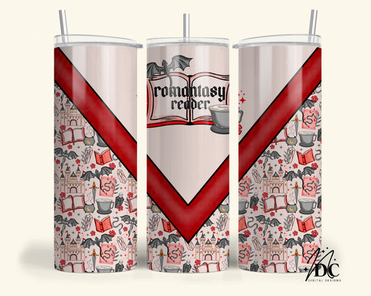 Romantasy Reader Tumbler Wrap Digital PNG