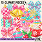 Merry & Bright Christmas Digital Clip Art