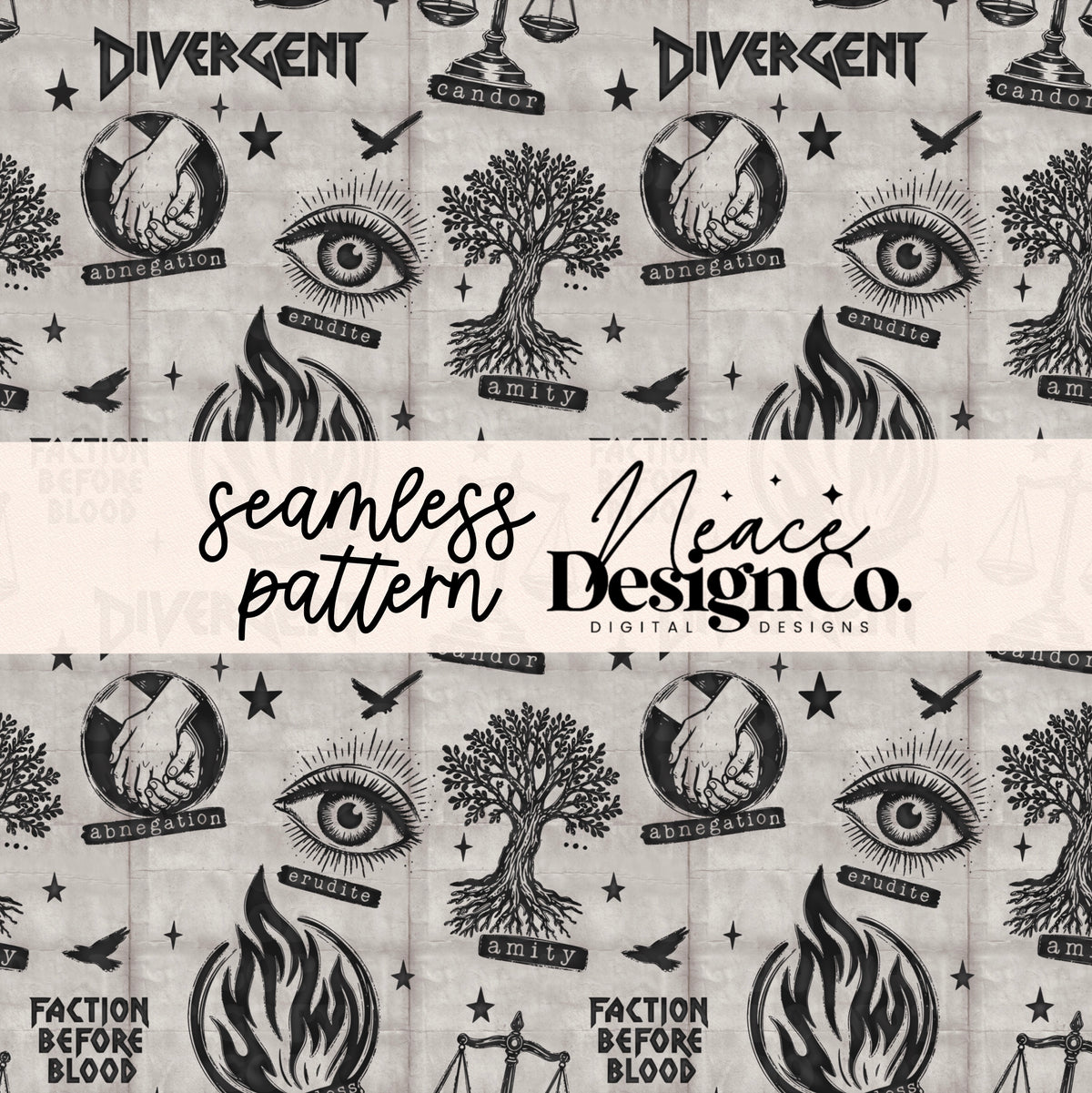 Divergent Gray Seamless Pattern Digital PNG