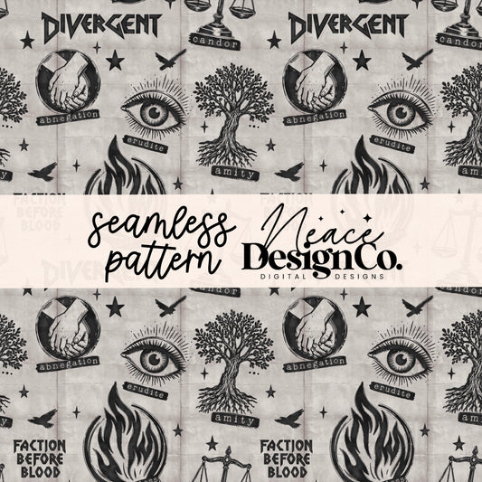Divergent Gray Seamless Pattern Digital PNG