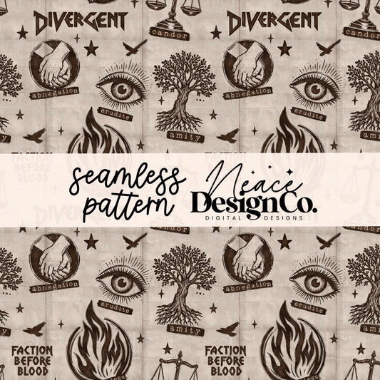 Divergent Brown Seamless Pattern Digital PNG