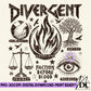 Divergent Distressed Digital PNG