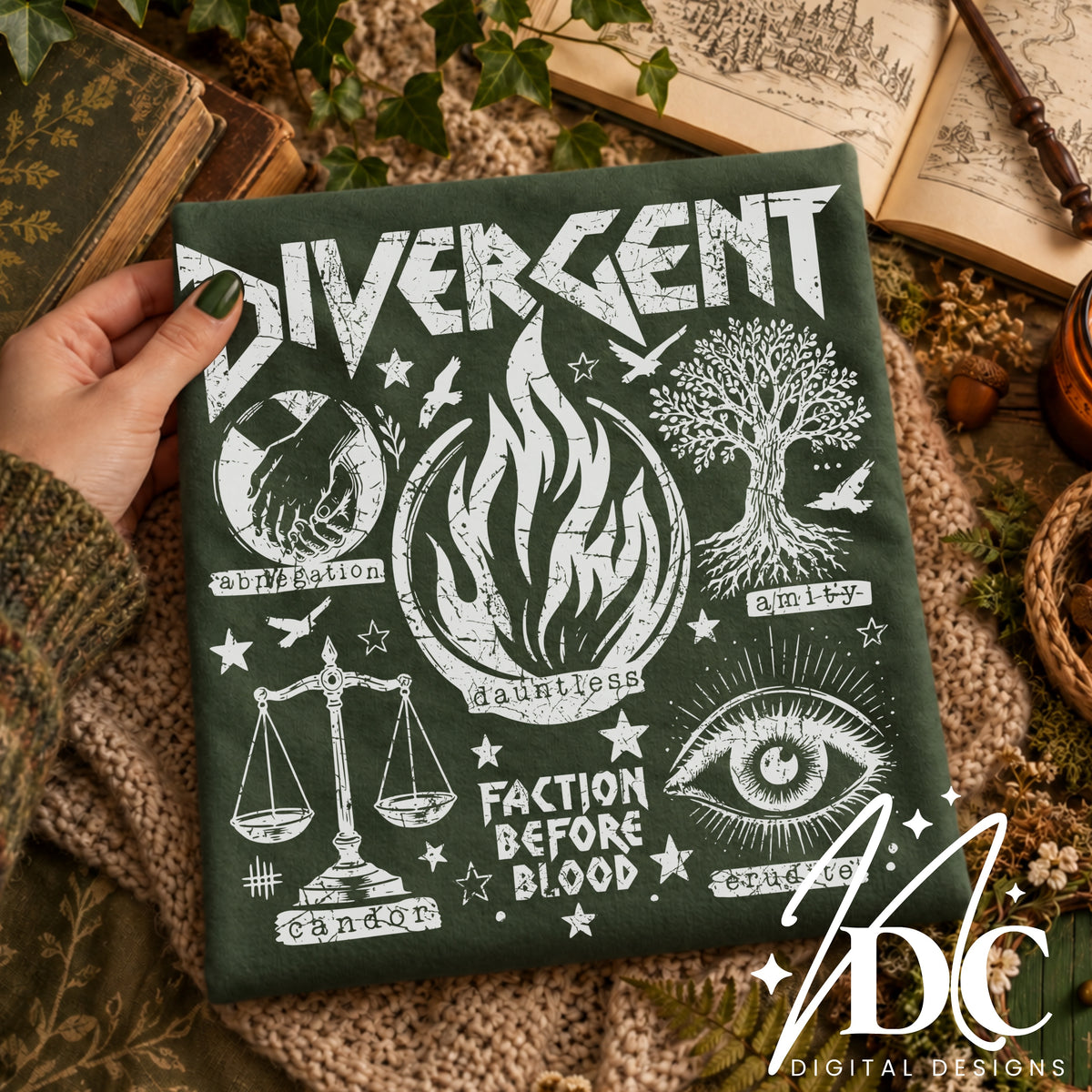 Divergent Distressed Digital PNG