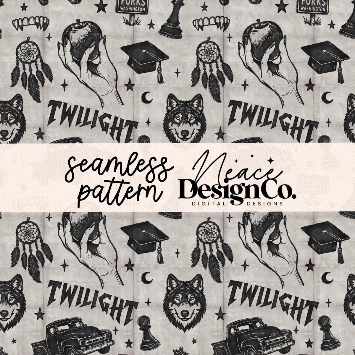 Twilight Gray Seamless Pattern Digital PNG