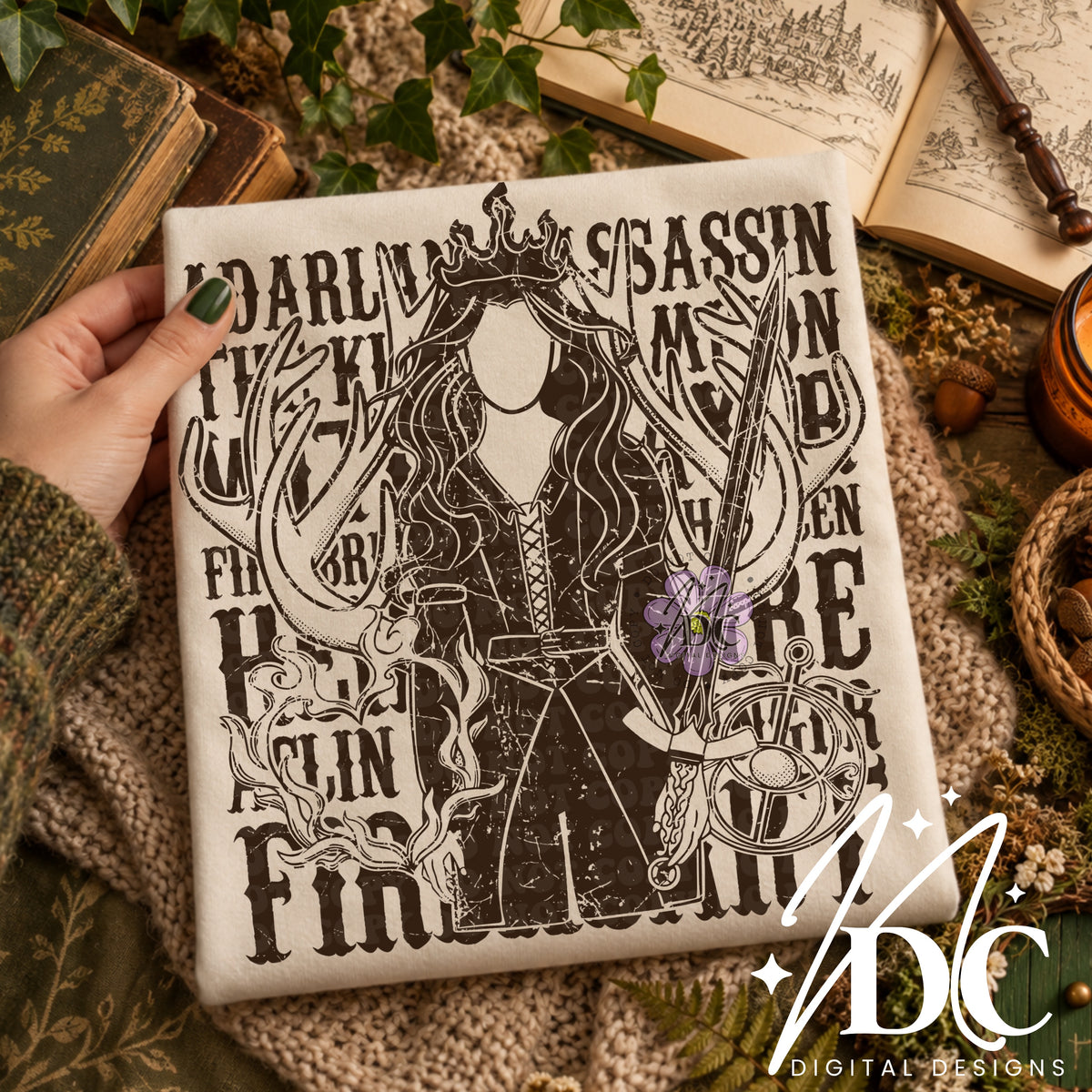 TOG Aelin Fireheart Distressed Digital PNG