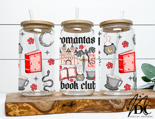 Romantasy Book Club Glass Can Wrap Digital PNG