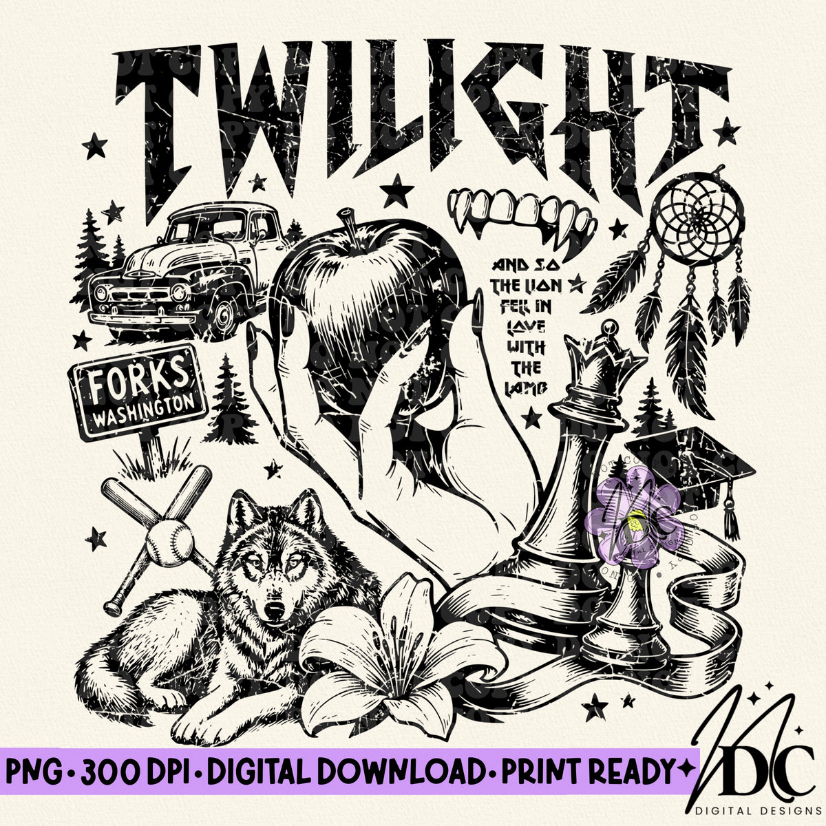 Twilight Distressed Digital PNG