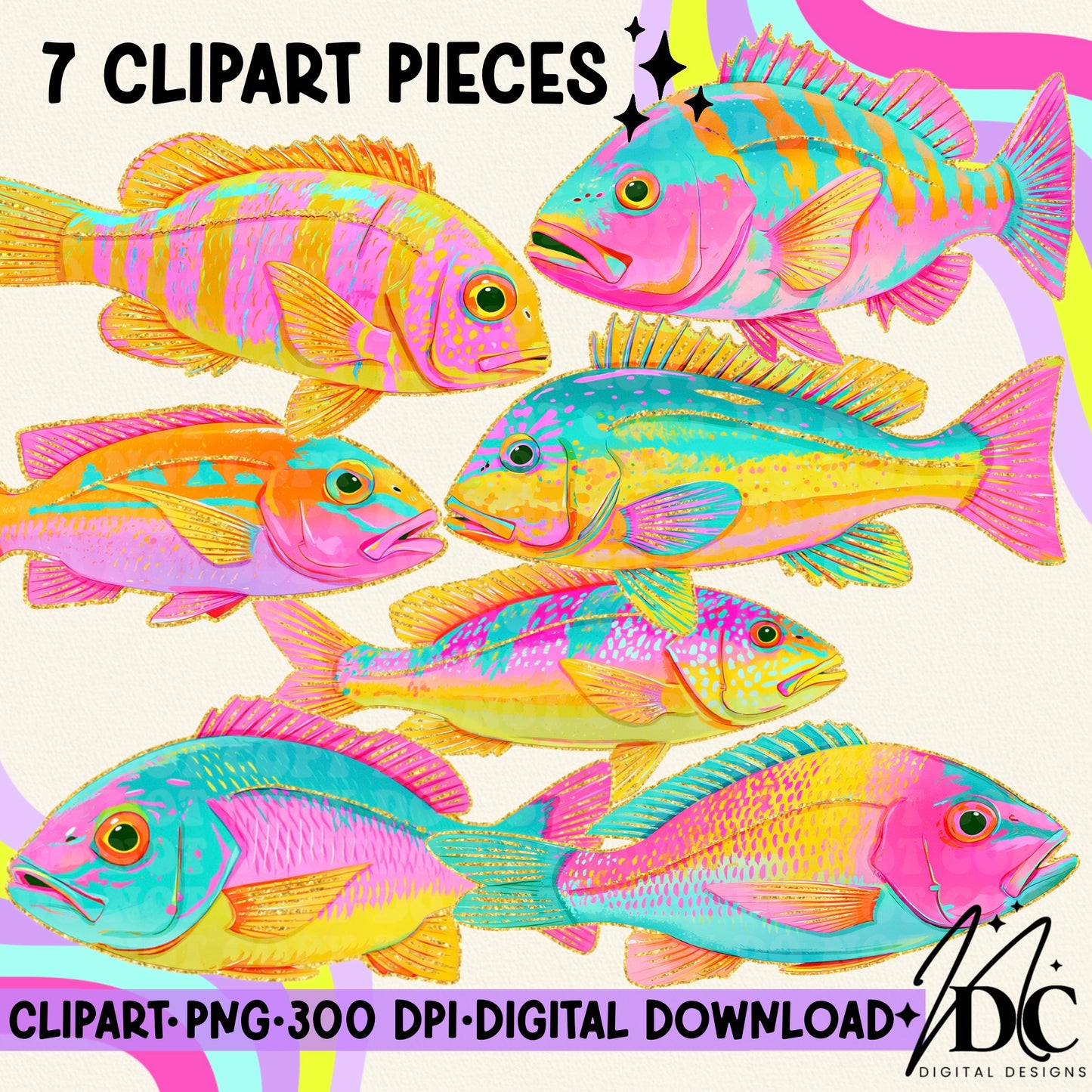Coastal Fish Digital Clip Art