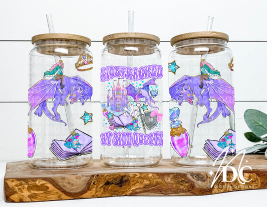 Sidetracked By Side Quests 16 oz Wrap Digital PNG