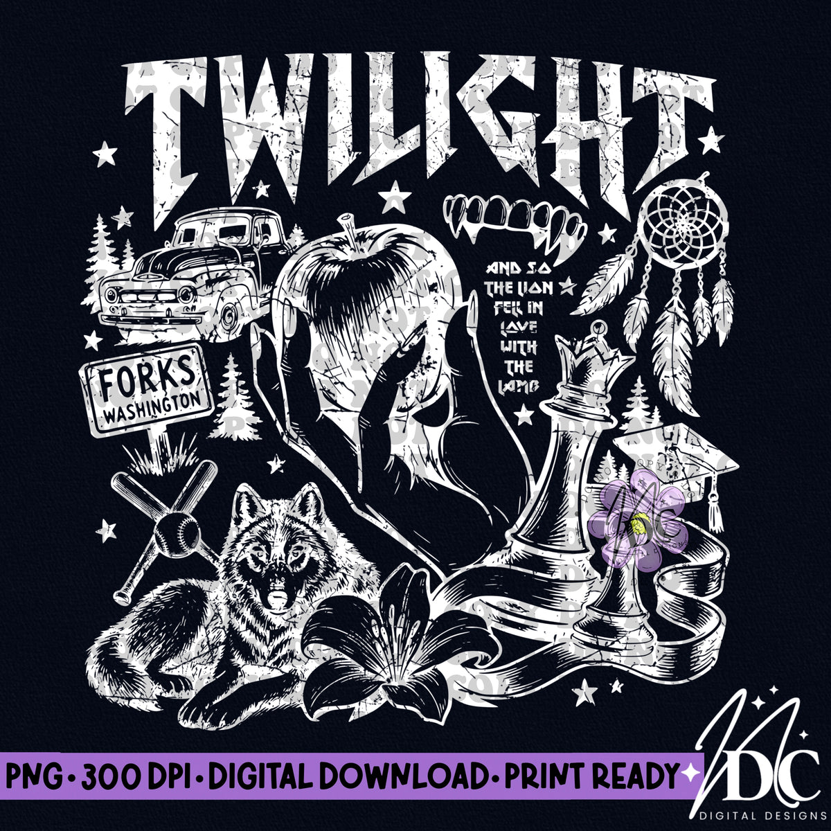 Twilight Distressed Digital PNG