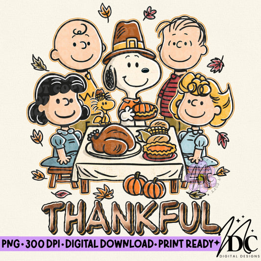 Peanuts Gang Thanksgiving Digital PNG