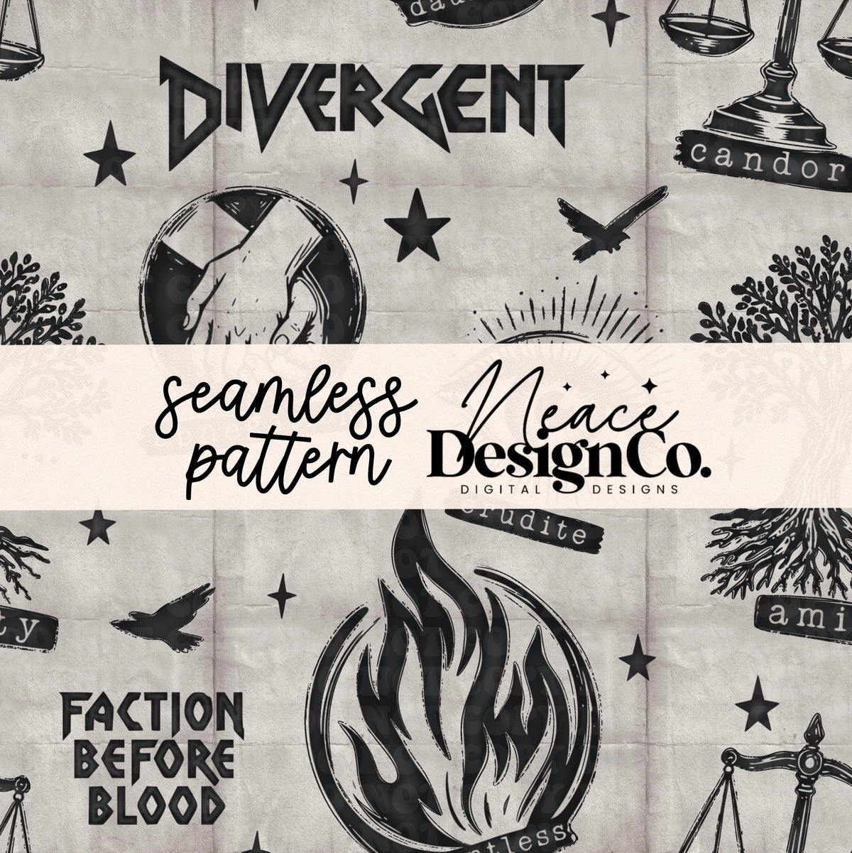 Divergent Gray Seamless Pattern Digital PNG