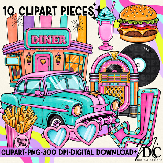 Diner Digital Clip Art