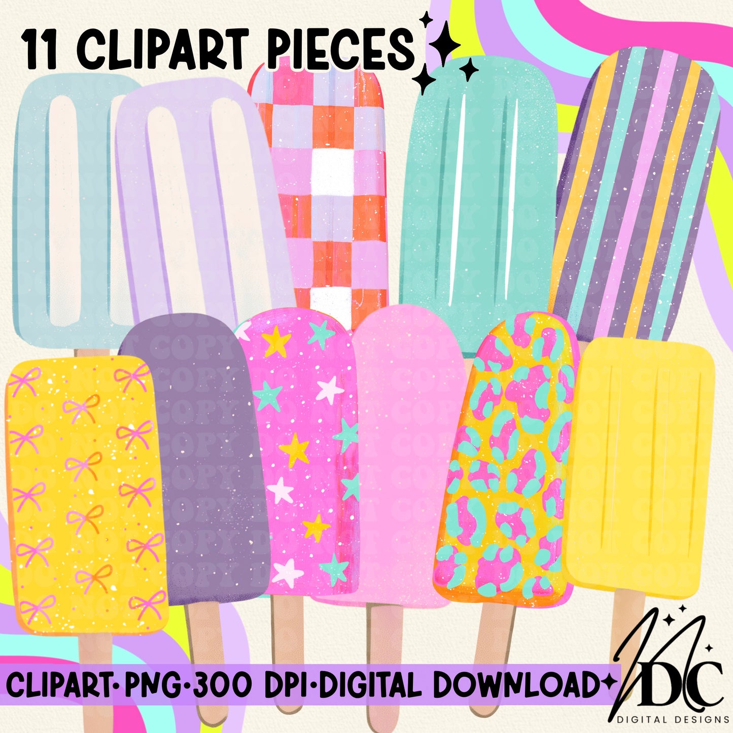 Popsicle Digital Clip Art