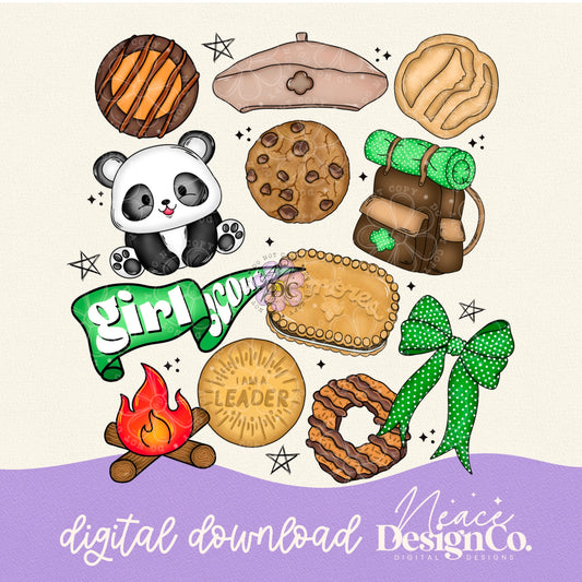 Cadette Girl Scout Collage Digital PNG