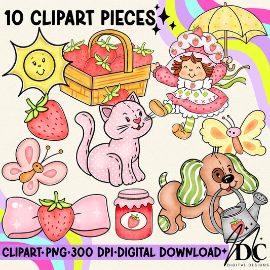 Strawberry Shortcake Spring Digital Clip Art