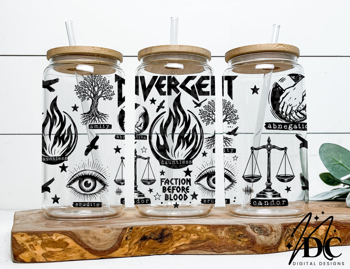 Divergent Glass Can Wrap Digital PNG