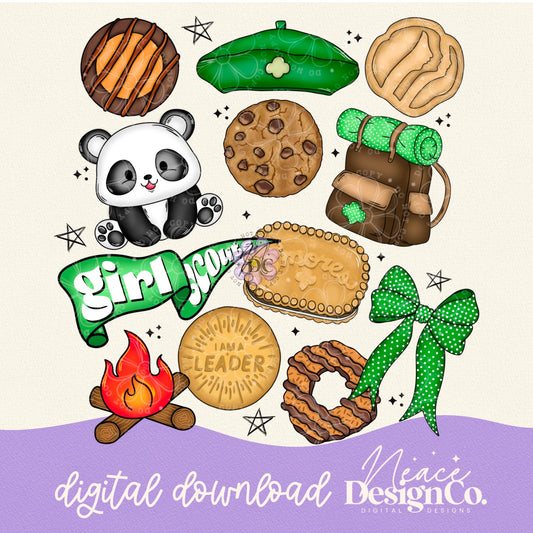Girl Scout Collage Digital PNG