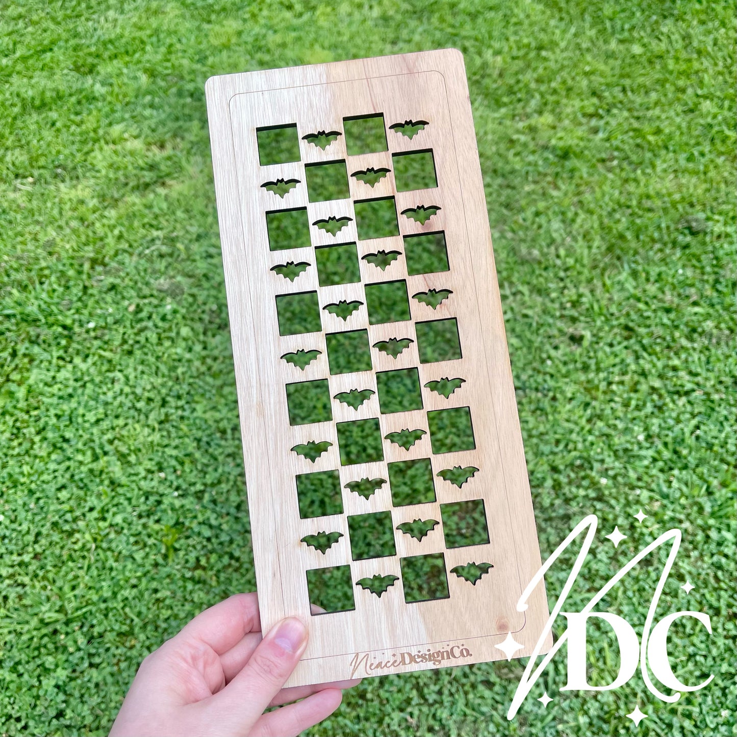 Checkered Bats Bleaching Stencil