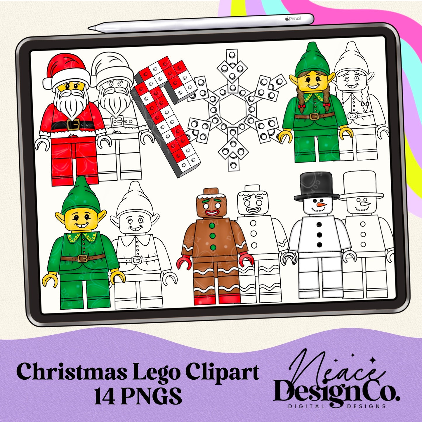 Christmas Lego Digital Clip Art